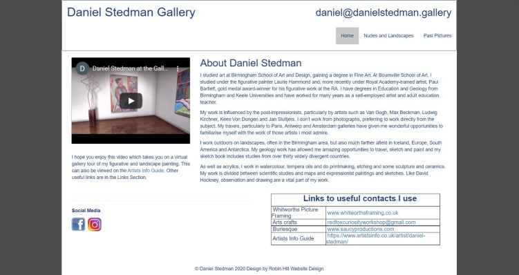 Screenshot of Daniel Stedmans website