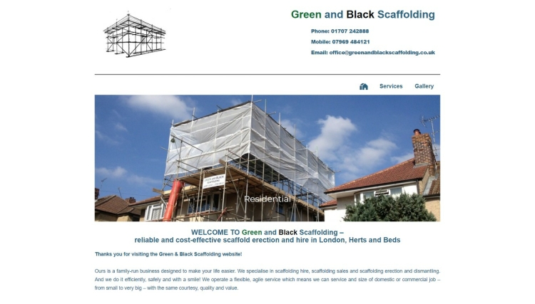 Screenshot of green and Black Scaffolding